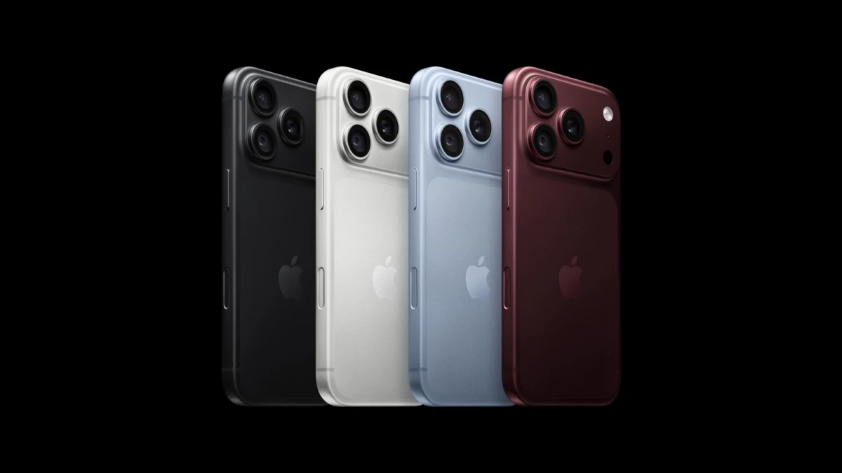 Los cuatro colores del iPhone 18 Pro vistos por detrás sobre fondo negro